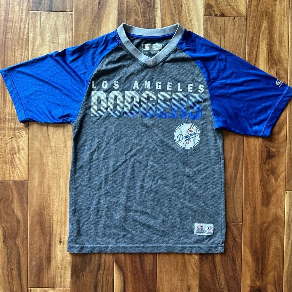 MLB True Fan Los Angeles Dodgers Raglan Tee size Small
